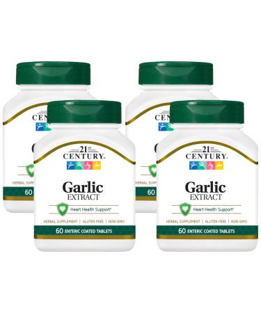 21st Century Garlic (odorless) Tablets 60 Count (21840) (Pack of 4)