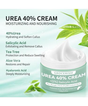 Urea Cream 40% - 2 Packs | Horn Skin Remover Foot & Hand Cream with Hyaluronic Acid Tea Tree & Aloe Vera - Deep Moisture Callus Remover & Softening - 150g - Buy Online on GoSupps.com