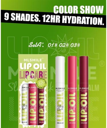 3 Colors Fat Lip Oil Click Slick - Moisturizing Long-lasting Lip Balm & High Pigment Glow Oil - Lightweight Plumper with Coconut Oil | Set A - Buy Online on GoSupps.com
