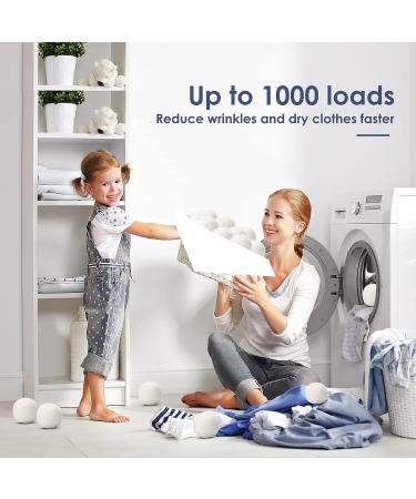 3 Pack XL Organic Wool Dryer Balls - 100% New Zealand Wool Fabric Softener - Reusable & Eco-Friendly - 1000 Loads - Wrinkle-Free Laundry - Baby Safe - White - Buy Online on GoSupps.com