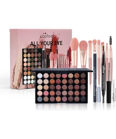 Joyeee 40 Colours Eyeshadow Palette Makeup Gift Set Combination with Mascara Eyebrow Pencil Eyeliner Cosmetic Brushes Essential Starter Bundle for Women Girls Portable Eye Makeup Beauty Travel Set Type-D - Buy Online on GoSupps.com