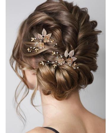 SWEETV Handmade Wedding Hair Pins for Brides - 2Pcs Bridal Hair Accessories Set - Buy Online on GoSupps.com