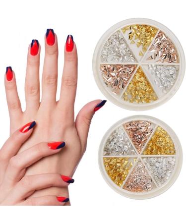 Nail Art Decoration Stylish Manicure Tool Accessory High Quality Alloy Material 6 Grids Designs 2 Boxes Available Easy to Operate - Buy Online on GoSupps.com