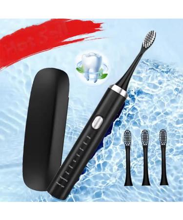 Electric Toothbrush for Adults Rechargeable with 4 Replacement Brush Heads 8 Modes with 2-Minute Intelligent Timer and IPX7 Waterproof Technology in Antique Black