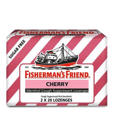 Fisherman's Friend Menthol Cough Suppressant Lozenges Sugar Free Cherry - 40 ct Pack of 3