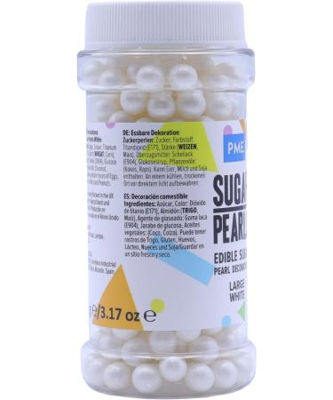 PME Large Sugar Pearls White 90 g & Sugar Pearls Gold 4 mm 60 g 90 g + Sugar Pearls Gold 4 mm 60 g - Buy Online on GoSupps.com