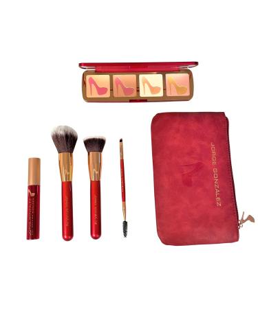 JORGE GONZALEZ Beauty Set | Highlighter Palette Makeup Brush Mascara & Bag - International Shipping Available - Buy Online on GoSupps.com