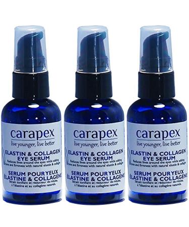 Carapex Collagen & Elastin Anti Aging Firming Eye Serum | Reduces Wrinkles Under Eye Dark Circles Crow s Feet Fine Lines and Puffiness | Fragrance Free Paraben Free for Sensitive Skin (3-Pack)