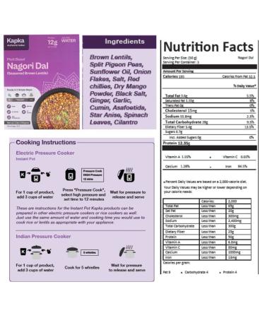 Kapka Vegan Indian Dal Plant Based Protein - 5 Pack Variety | Seasoned Ready to Eat Entrees for Instant Pots | Non-GMO Gluten Free | 3-4 Servings Per Pack | Pack of 5 Dals - Buy Online on GoSupps.com