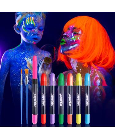 Creamify Bodypainting Colors 7 pieces neon UV children's make set make -up pencils for children UV Glow in the Dark make -up pencils washable face paint facial glitter festival for neon party 1.0 - Buy Online on GoSupps.com