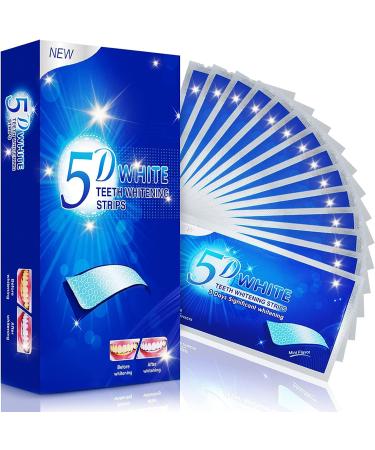 Vueix Teeth Whitening Strips 5D, 14 Sets 28pcs White Strips for Removing Smoking Coffee Stain, Effective Home Use Tooth Whitening Kit