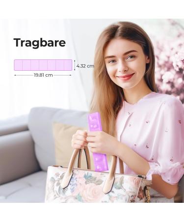 Auvon 7-Day Pill Organizer Box | BPA-Free Portable Medication Case | Improved Open Design for Vitamins & Fish Oil - E-Violet - Buy Online on GoSupps.com