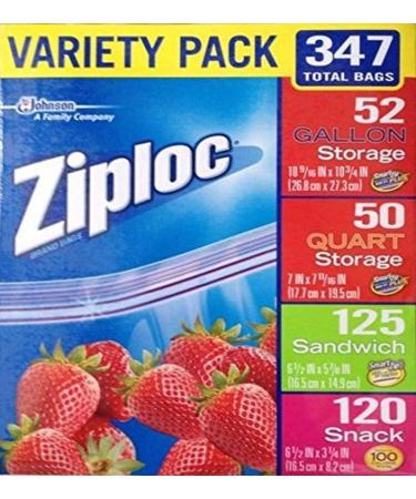Ziploc 347 Variety Total Bags, 347 Pack, Piece Assortment, clear