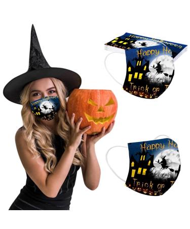 3 Ply Disposable_Face_Mask with Halloween Cute Pattern Design Comfortable Covers Suitable For Adults Outdoor Use Protection
