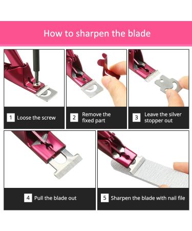 Acrylic Nail Clipper Set with Cuticle Pusher, Cleaner, and Files - Manicure Tools for Artificial Nails (Black/Purple) - Buy Online on GoSupps.com