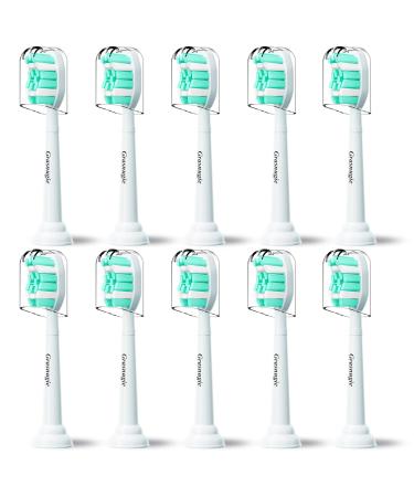 Replacement Toothbrush Heads for Philips Sonicare: Medium Softness Bristles Compatible with Philips Sonicare Electric Toothbrush Snap-on Handle 10 Brush Heads Refill White 1 Count (Pack of 10)