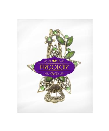 FRCOLOR Vintage Women s Flower Crystal Hair Clips - Elegant Green Hair Accessories for International Shipping - Buy Online on GoSupps.com