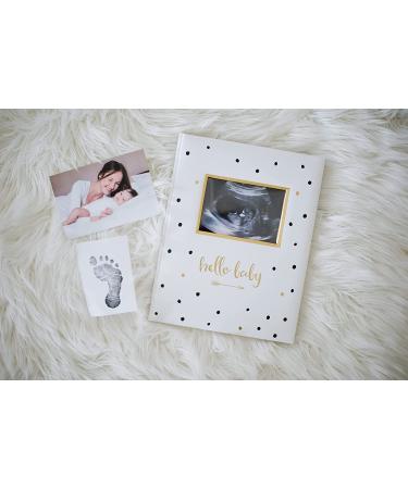 Pearhead First 5 Years Baby Memory Book - Gender-Neutral Baby Keepsake - Black and Gold Polka Dot Design - Perfect Gift for New Parents - Includes Hello Baby Sonogram Book - 1 Count - Buy Online on GoSupps.com