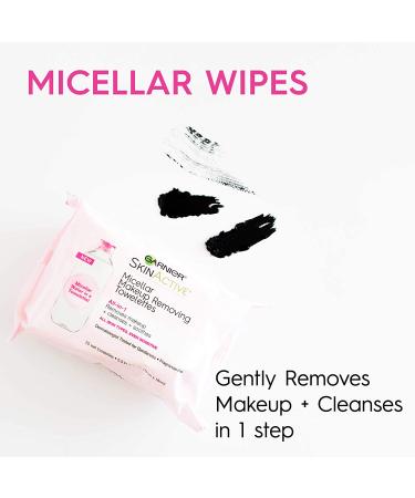 Garnier SkinActive Micellar Makeup Removing Towelettes - All-in-1 Cleansing, 25 Count - Buy Online on GoSupps.com