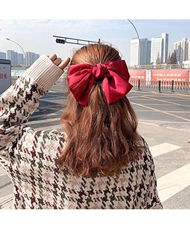 Andelaisi Vintage Red Satin Bow Hair Clip Barrette - Retro Bowknot Accessory for Women and Girls - Buy Online on GoSupps.com