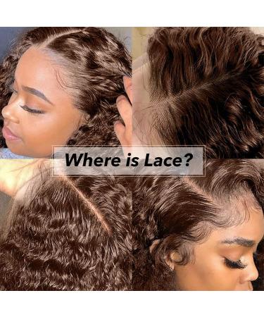 Chocolate Brown Deep Wave Lace Front Wig - Brazilian Human Hair, 20 Inch, Pre Plucked with Baby Hair, 150% Density - Buy Online on GoSupps.com