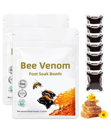Bee Venom Lymphatic Drainage Foot Soak Beads, Bee Venom Foot Bath Beads, Soaking Foot Beads, Suitable for Men and Women (14 PCS/2 Pack)