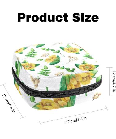 Sunflower Print Menstrual Pad Storage Bag - Portable Period Pouch for Girls and Women (Color 3) - Buy Online on GoSupps.com