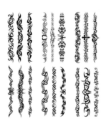 Yesallwas 6 Sheets Mix Tribal fake Tattoos Small Temporary Tattoo Blue Black Tribal Pattern Tattoo Body Sticker for Men Women 9cmX 19cm/3.54X7.48 inches (LXW) - Buy Online on GoSupps.com