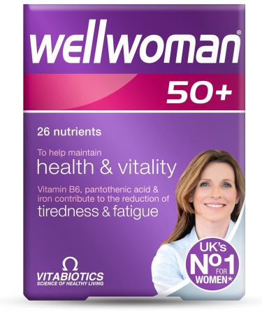 (Pack of 2) UK's Well Woman 50+ Capsules | 26 Nutrients - Contributes to Reduce Tiredness & Fatigue