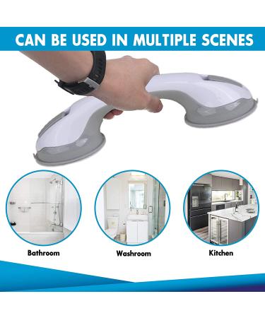 2 Pack 12 Suction Grab Bars for Bathtubs & Showers - Non Slip Bathroom Safety Handles for Elderly & Seniors - Ideal for Tiles, Glass & Hard Plastic - Buy Online on GoSupps.com