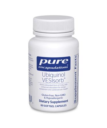 Pure Encapsulations Ubiquinol VESIsorb | Hypoallergenic Supplement | Enhanced Absorption of Active Antioxidant Form of CoQ10 | 60 Caplique Capsules 60 Count (Pack of 1)