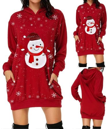 Buy Women's Christmas Sexy Party Clothes - Hooded Sweatshirt Costume & Fashion Dress in XXL - Festive Cartoon Sweater - Buy Online on GoSupps.com