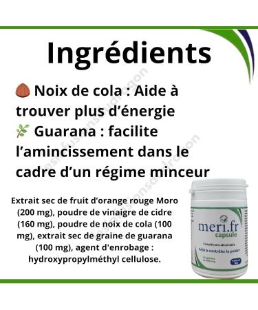 Meri.fr Capsules au Guarana et Orange Sanguine - Buy Online on GoSupps.com