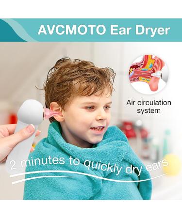 Rechargeable Ear Dryer with 3 Tips | Warm Air Drying for Kids & Adults | Perfect for Swimming Bathing & Hearing Aids - Buy Online on GoSupps.com