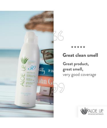 Aloe Up White Sunscreen Continuous Spray SPF 50 - Non-Greasy Face & Body Sunscreen Spray with Aloe | Paraben-Free & Cruelty-Free - 5.5 Fl. Oz - Buy Online on GoSupps.com