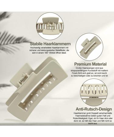 KDIMSU 8-Piece Non-Slip Hair Clip Set for Women - Square & Flower Shapes Matte Claw Clips for Thin to Medium Hair 4 Stylish Colors - Buy Online on GoSupps.com