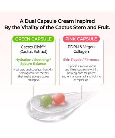 Dr.Melaxin Cactox Pore Dual Capsule Cream Pore Minimizing Hydrating Face Cream with Cactus Extract PDRN & Vegan Collagen for Firmness & Skin Repair - Buy Online on GoSupps.com
