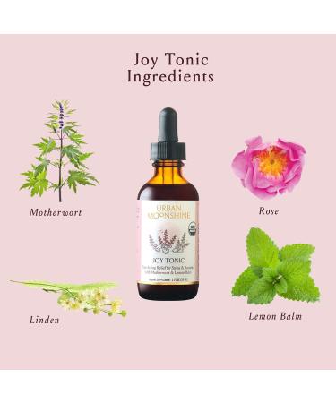 Urban Moonshine Joy Tonic - Fast-Acting Stress Relief with Motherwort & Lemon Balm - Daily Nervous System Support & Mood Elevation - Gluten-Free Herbal Supplement - 2 Fl Oz - Buy Online on GoSupps.com