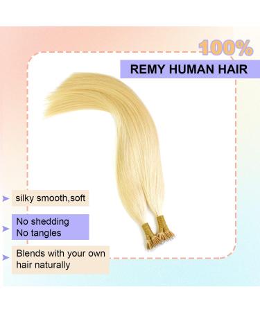 KOCONI 14 Inch Platinum Blonde Nano Ring Hair Extensions - Real Human Hair, Double Drawn Nano Tip Beads - 50g - 14 inch #613 Light Blonde - Buy Online on GoSupps.com