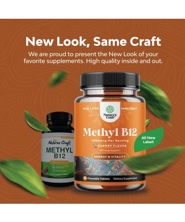 Chewable Vitamin B12 1000mcg - Methylated Vegan Vitamin for Brain Support & Natural Energy - Halal, Bone Health, Eye Care, Mood Boost - Hair, Skin, Nails - Buy Online on GoSupps.com
