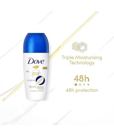 Dove Advanced Care Original Anti-perspirant Deodorant Roll-On - 48hr Protection, 50ml - Buy Online on GoSupps.com