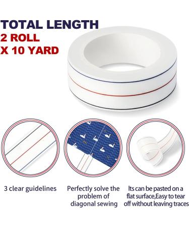 TSSART 1/4 Diagonal Seam Tapes - 10 Yard Rolls for Straight Diagonal Seams - Sewing Basting Tape (2 Pack) - Buy Online on GoSupps.com