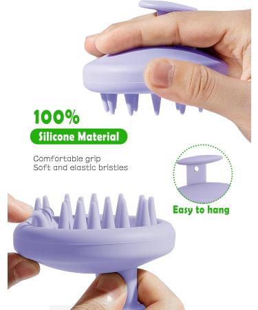 Sivlki Scalp Massage Brush - Silicone Shampoo Brush for Dandruff Relief & Hair Growth - Violet Scalp Massager - Buy Online on GoSupps.com