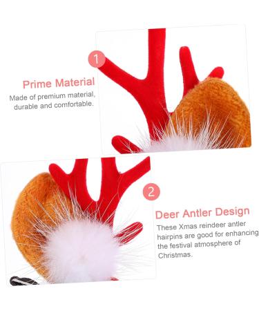 MAGICLULU 2 Pairs Christmas Hair Clips Hair Accessories Christmas Hair Barrette Christmas Hairpin Christmas Reindeer Antlers Hair Clips Antler Hair Barrette Corner Clip Abs - Buy Online on GoSupps.com