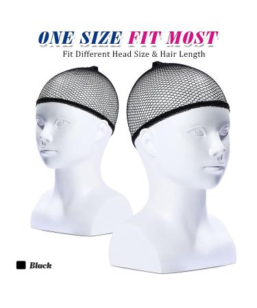 50 Piece Stretchy Nylon Wig Caps - Black Fishnet Wig Cap for Women, Men, Girls - Weaving Cap Liner - Buy Online on GoSupps.com