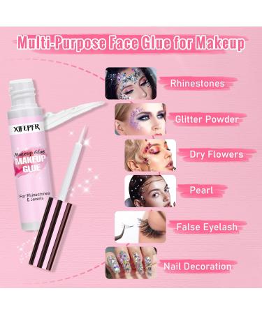 4Pcs Face Makeup Glue for Rhinestones | Long Lasting Waterproof Glitter Adhesive | Latex-Free Fast Drying | Ideal for Eye Jewels & Face Gems - Buy Online on GoSupps.com