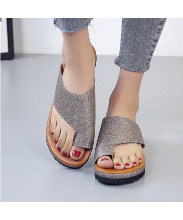 Summer Toe Correction Flip Flops for Women | Hallux Valgus Sandal with Bunion Corrector | Comfortable Leisure Splints Sandal - Light Grey (Size 5.5) - Buy Online on GoSupps.com