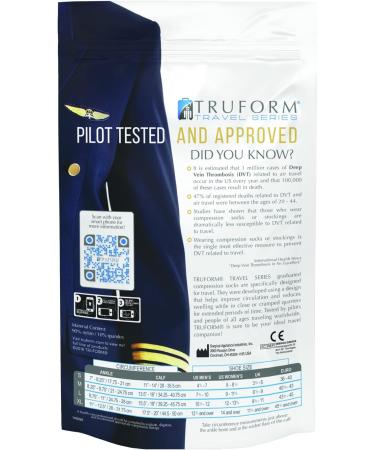 Truform Travel Compression Socks for Men & Women - 15-20 mmHg Knee High Black Large (1 Pair) - Optimal Comfort for International Shipping - Buy Online on GoSupps.com