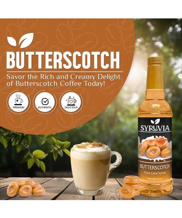 Syruvia Butterscotch Coffee Syrup - 25.4 fl oz Premium Coffee Flavoring Syrup - Kosher Coffee Syrups Gluten Free No Coloring Perfect for Drinks Soda Shakes Desserts and More. - Buy Online on GoSupps.com