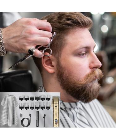 Roziapro Professional Hair Clippers Cordless Beard Trimmer for Men Zero Gapped T-Blade Trimmer USB Rechargeable Haircut Kit (Golden) - Buy Online on GoSupps.com